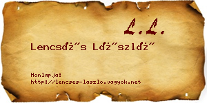 Lencsés László névjegykártya