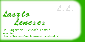 laszlo lencses business card