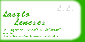 laszlo lencses business card